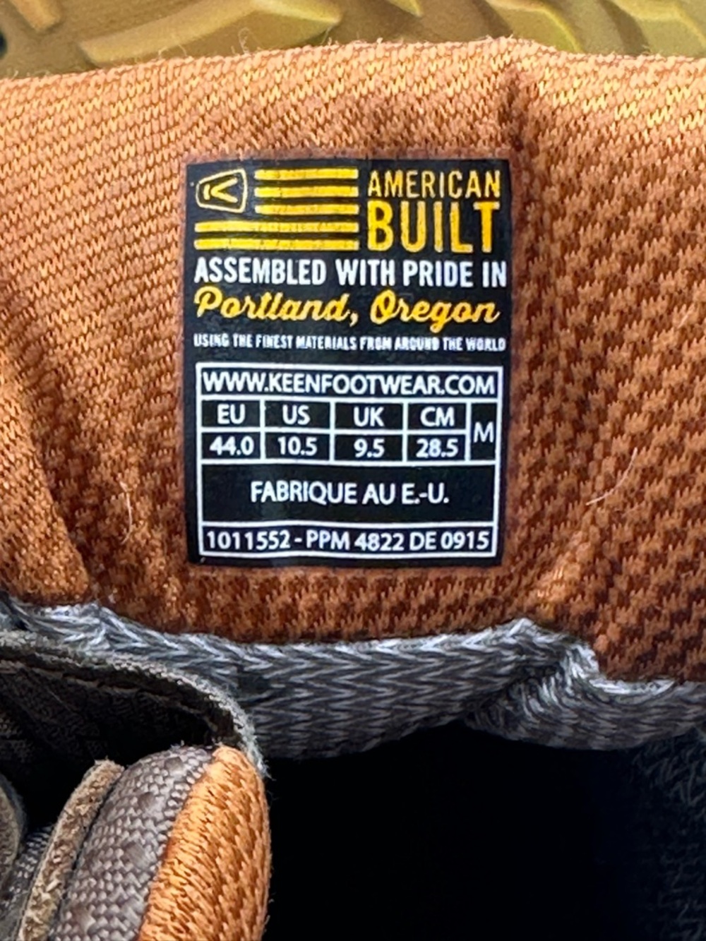 KEEN Men's Brown Orange Waterproof Hiking Shoes American Built Work Sz 10.5 - Picture 9 of 14